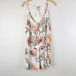 Ripcurl Women’s Medium Tropical Print Shorts Boho Romper Tassle Tie Closure